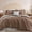 Amber Brown, variant on 7-Pieces Sage Green Ruffle Bedding Set, Shabby Farmhouse Floral Style Queen Size All-Inclusive Bed Suit