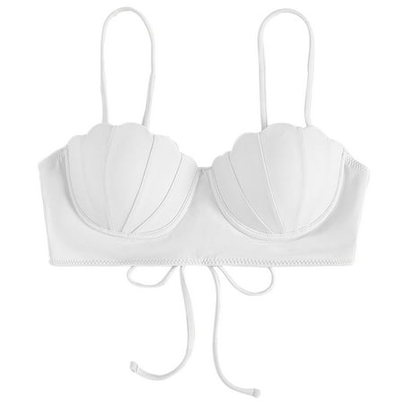 Bikini Swimsuits for Women Strappy Seashell Top Swim Tops Push Up Tops for with Underwire Tops Bathing Suits for Women