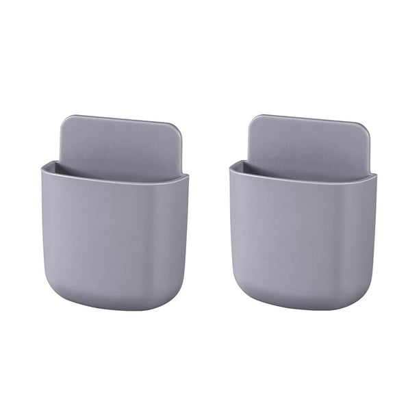 Kearding 2 uds caja de almacenamiento de Control remoto de aire acondicionado contenedor de organización soporte de teléfono de plástico de Almacenamiento y organización del hogar Gris