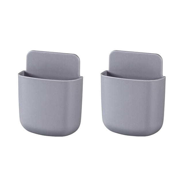 Naiovety 2 uds caja de almacenamiento de Control remoto de aire acondicionado contenedor de organización soporte de teléfono de plástico de Almacenamiento y organización del hogar Gris