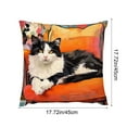 thumbnail image 3 of Funda de cojín con estampado abstracto de gatitos y flores | Funda de cojín decorativa de 45 x 45 cm para sofá, cama y silla | Nailon suave y elastano para uso en interiores y exteriores, 3 of 6
