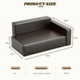 thumbnail image 3 of Pefilos 31" Modern Dog Sofa Bed, Stylish PU Leather Pet Furniture Sofa, Cat Couch for Cats and Small Animals, Brown, 3 of 7