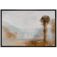 thumbnail image 3 of PixonSign Framed Canvas Print Wall Art Grunge Brown Blue Pastel Landscape Abstract Shapes Illustrations Modern Art Decorative Minimal Relax/Calm for Living Room, Bedroom, Office - 16"x24" Black, 3 of 5