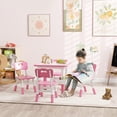 thumbnail image 2 of Qaba Ensemble de 5 Pcs Table et Chaises pour Enfants à Hauteur Réglable pour Salle de Jeux Rose, 2 of 10