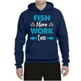 thumbnail image 2 of Wild Bobby, Fish More Work Less Pro Fishermen, Fishing, Unisex Graphic Hoodie Sweatshirt, Navy, Medium, 2 of 4