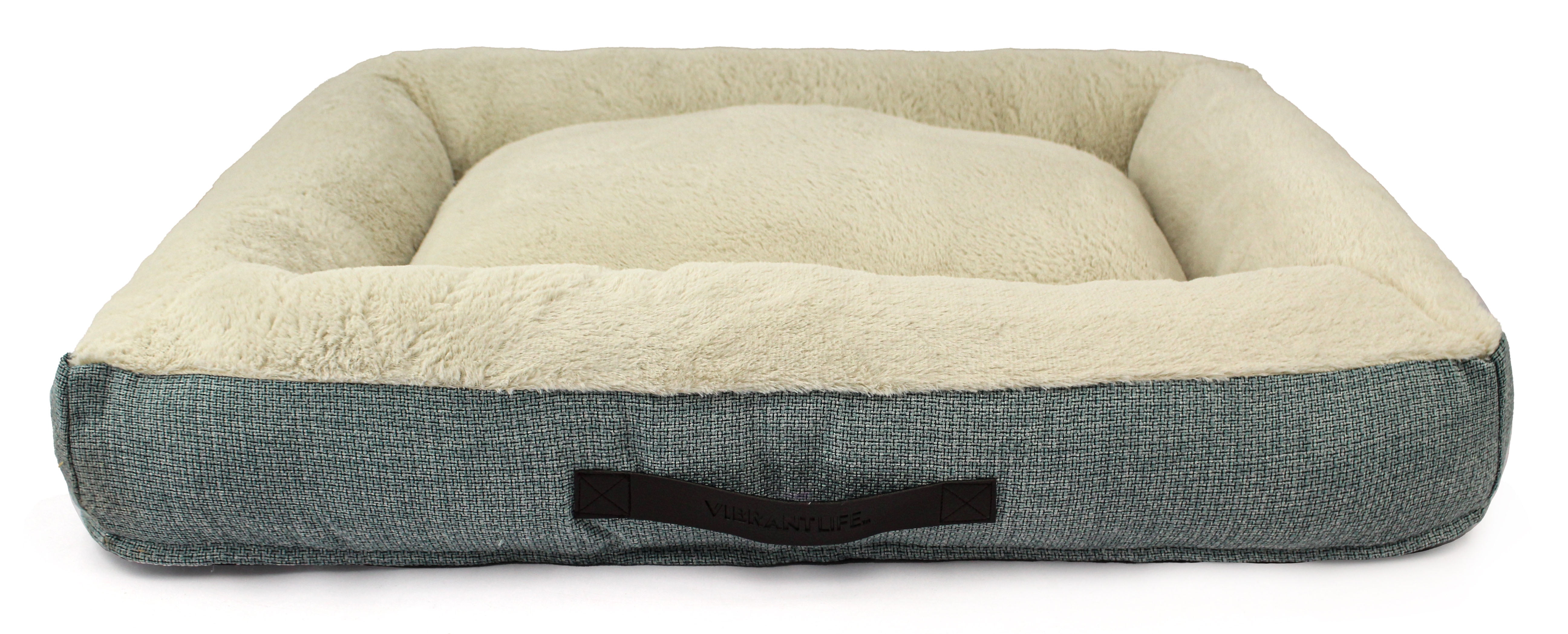 Vibrant Life Bolster Dog Pet Bed, Large