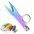 thumbnail image 5 of SeekLGT Spring Action Thread Nippers Fabric Rainbow Scissors with Precision Snips, Stainless Steel Tailor Shears, Seam Cutter for Sewing and Crafting 5 x 1.5 in, 5 of 6