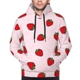 thumbnail image 4 of KLL Strawberry Print Mens Hoodie Long Sleeve Casual Pullover Hooded Sweatshirt Fashion Drawstring Hoodies with Pocket-4X-Large, 4 of 6