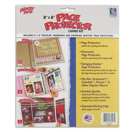 Two Page Kit (C-Line Products 66047BNDL2PK Memory Book 8 x 8 Scrapbook Page Protector Combo Kit 15-PK - Set of 2)