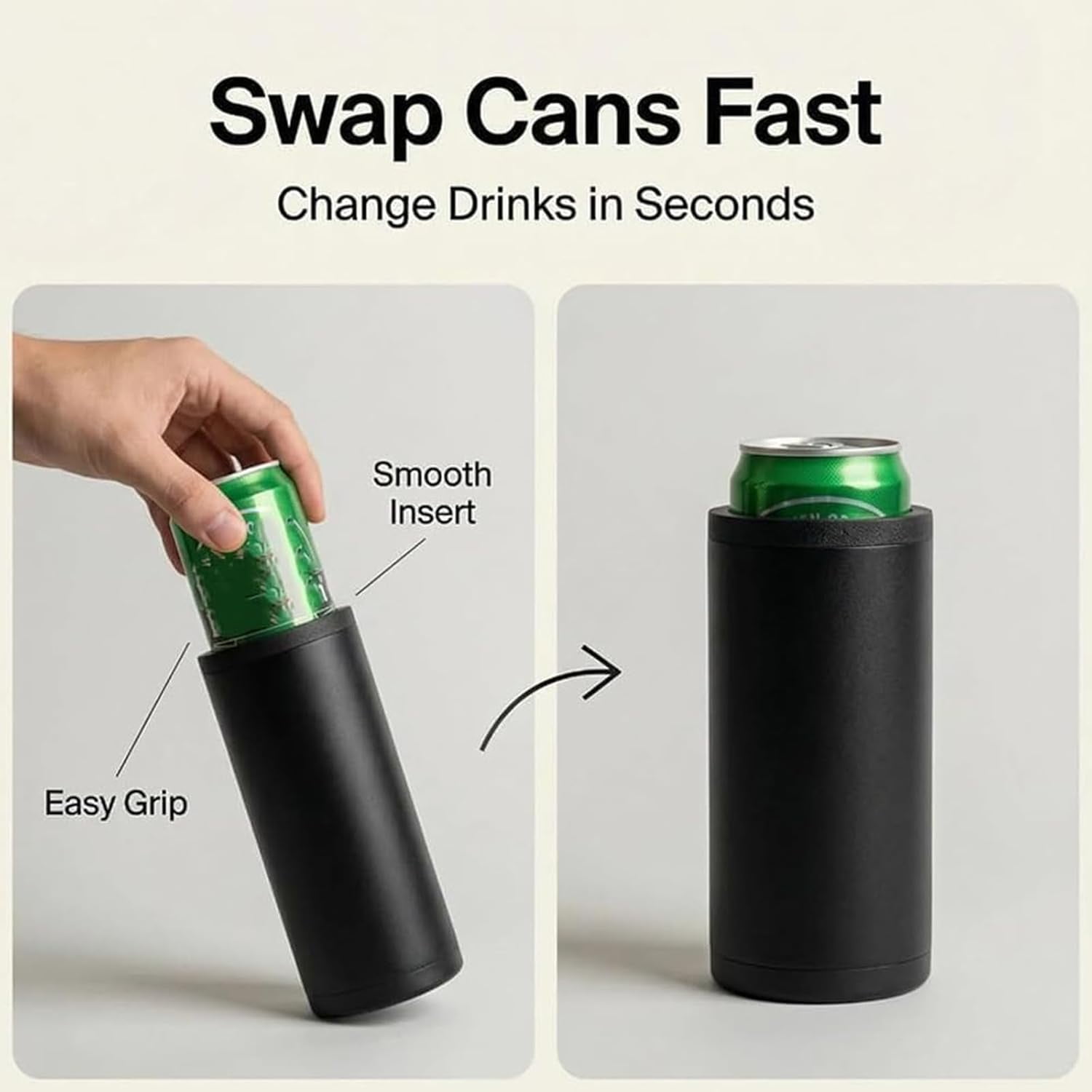 Double Tactical Reload Can Holder - Ultra Chill System, Tactical Insulation Can Sleeves Slim Can Cooler Fits Two 12oz Beverage Cans, Easy to Hold, Suitable for Beer and Soda (Yellow)Z