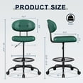 thumbnail image 3 of Misolant Tall Office Chair for Standing Desk, Drafting Chair with Foot Ring, PU Leather Recline High Office Tall Desk Chair with Adjustable Lumbar Support, 3 of 7