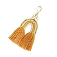 thumbnail image 1 of Llaveros de arcoíris tejido Qarigey con borlas y cuentas Amarillo, 1 of 6