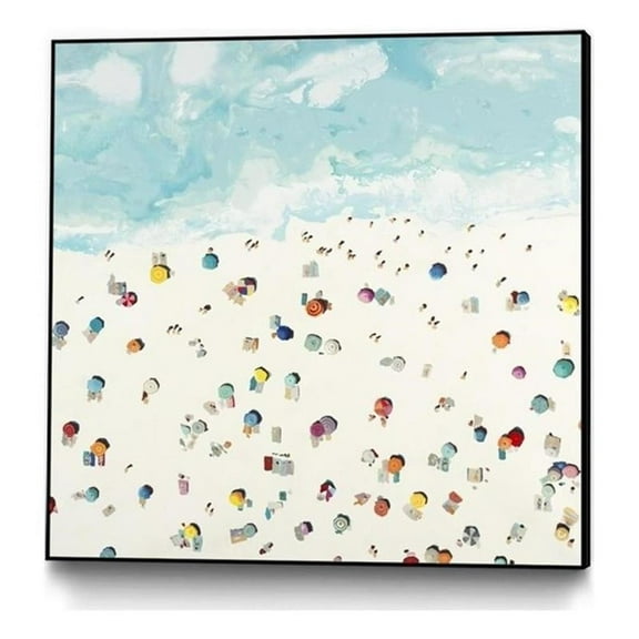 Giant Art Canvas  20x20 Beach Days Framed in Multi-Color