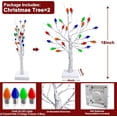thumbnail image 2 of Artificial Tree, 2 Pack Lighted Birches Tabletop Christmas Tree with 48 Multicolor Lights, Battery Operated, Adjustable Branches, Xmas Decorations for Home Indoor, 18 inch, 2 of 8