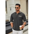 thumbnail image 3 of COOFANDY Men's Classic Fit Casual Long Sleeve Plaid Collar Polo Shirt, 3 of 5