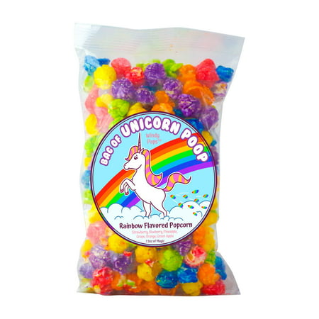 Bag of Unicorn Poop - Windy Pops Rainbow Flavored Popcorn - 7.5 Oz Bag of Glazed Popcorn Treat - Best Funny Gag Gift for Unicorn Lovers, Birthdays,