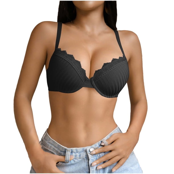 Mujeres de Color Sólido Cuatro Filas Ajustable Sujetador Inalámbrico Moda Levantamiento Reunión Plegable Sagging para las Mujeres de Uso Diario