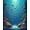 Blue, Pattern 3, variant on ODIKA 5'x7' Machine Washable Non-Slip Area Rug, Bold Coral Reef Inspired Interlocking Fish and Seaweed High Traffic Rug, Teal, 272915