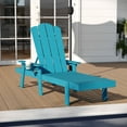 thumbnail image 2 of Merrick Lane Indoor/Outdoor Adjustable Adirondack Lounger with Fold Out Cup Holder- Recycled All-Weather Indoor/Outdoor HDPE Lounge Chair in Blue, 2 of 10