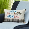 thumbnail image 3 of Fishing Themed Embroidered Accent Pillows - Oblong Just Fishing, 3 of 5