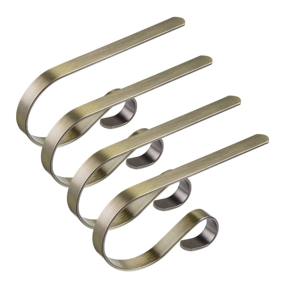 TETOU Christmas Stocking Holders No-Slip Adjustable Hooks for Fireplace Mantel Stocking Hanger Hooks - Bronze