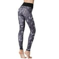 thumbnail image 3 of Tejiojio Fall Sport Yoga Printed Mid Thigh Stretch Cotton Span High Waist Long Active Leggings, 3 of 4