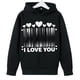 thumbnail image 4 of Sudadera con capucha y estampado de corazón de San Valentín, sudadera de manga larga para niños y niñas, chaqueta para niñas de talla mediana y grande., 4 of 7
