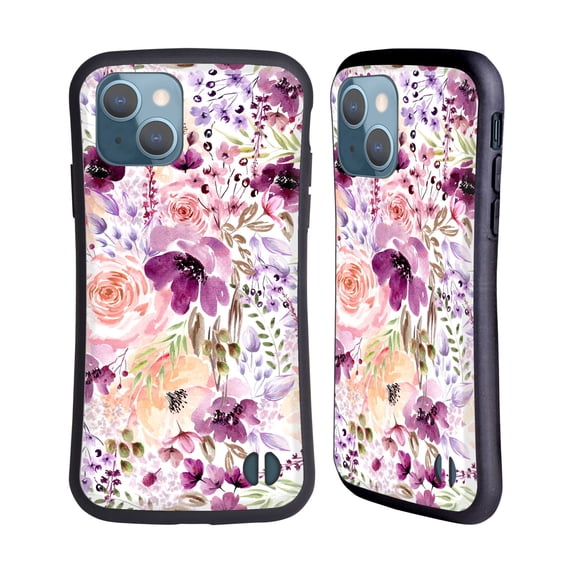Head Case Designs Officially Licensed Anis Illustration Flower Pattern 3 Floral Chaos Hybrid Case Compatible with Apple iPhone 13