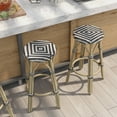 thumbnail image 2 of Furniture of America Tropaz Set of 2 26-in Outdoor Metal Bar Stool, Brown, 2 of 3
