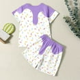 thumbnail image 5 of WOYY Kids Girls Summer Outfits Ice-Cream Print Short Sleeve T-Shirt Shorts Set, Sizes 2-12, 5 of 5