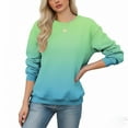 thumbnail image 3 of SDNall Women‘s Ombre Print Drop Shoulder Sweatshirt, Long Sleeve Round Neck Pullover Top for Casual Loungewear, 3 of 5