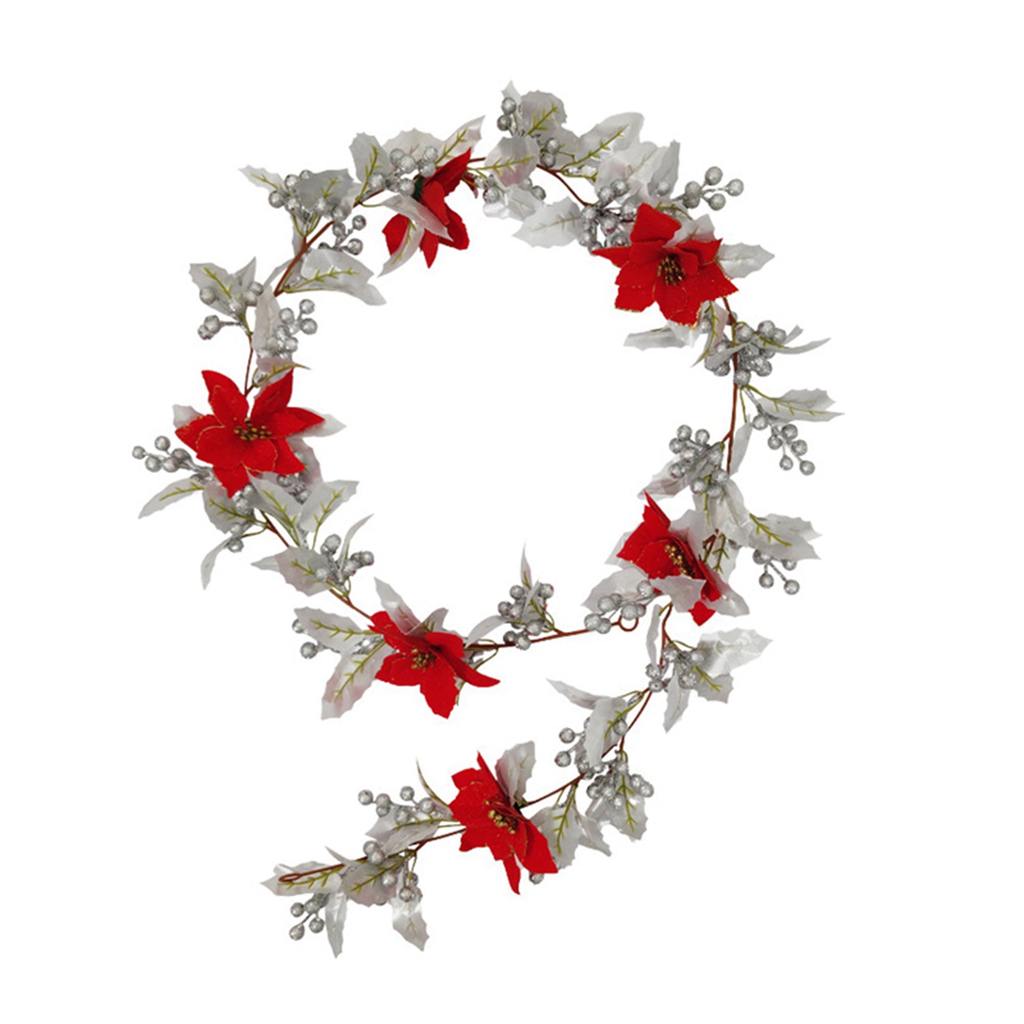 TFFR Christmas Garland 5.7ft Artificial Berry Garland with Holly Leaf