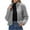 Gray, variant on YYDGH Lightweight Cropped Fuzzy Fleece Jacket for Women Winter Warm Sherpa Jackets Coat Outerwear with Pockets