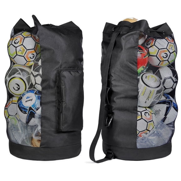 Fitdom Heavy Duty XL Soccer Mesh Nylon Equipment Ball Bag w/ Adjustable Shoulder Strap