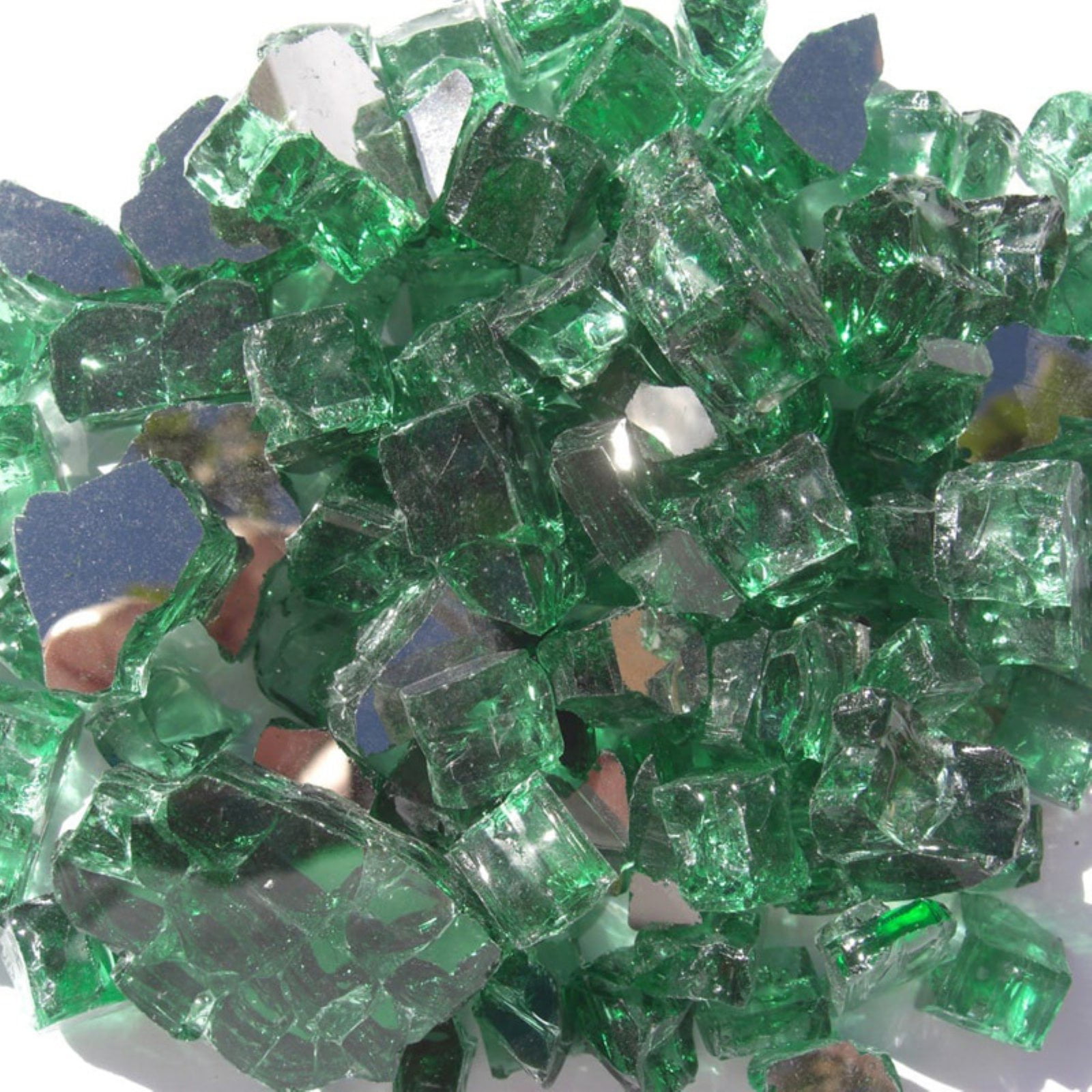 Tretco 0.5 in. Forest Green Reflective Fire Glass Crystals