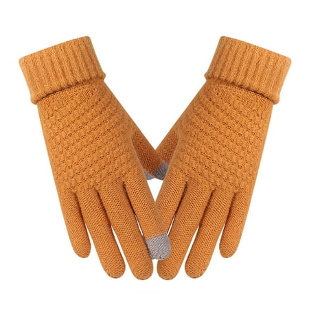 

Meitianfacai Deals Winter Gloves Clearance Items Outdoor Knitting Wool Windproof Touchscreen Men Women Plus Velvet Thicken Gloves