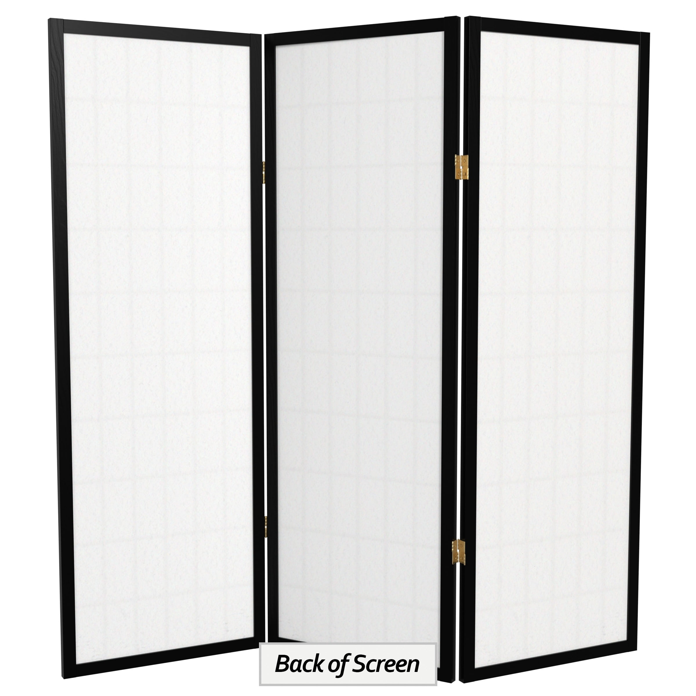 4 ft. Tall Window Pane Shoji Screen - Black - 3 Panels