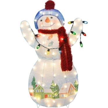 36 Inch Hallmark Christmas Snowtop Lodge Snowman Holiday Outdoor LED Yard Decor