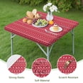 thumbnail image 4 of Red Christmas Pattern Square Fitted Tablecloth with Elastic Edge,Square Table Cover,Washable Elastic Table Cover for Home Kitchen Party Decor 34"x34", 4 of 6