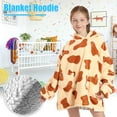 thumbnail image 3 of Wearable Blanket Hoodie for Kids  Oversized Patterns Sweatshirt Blanket With Pocket  4-12YR, 3 of 8