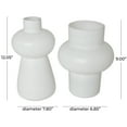 thumbnail image 3 of DecMode 12", 9"H White Glass Vase with Various Shapes and Wide Rounded Centers, Set of 2, 3 of 13