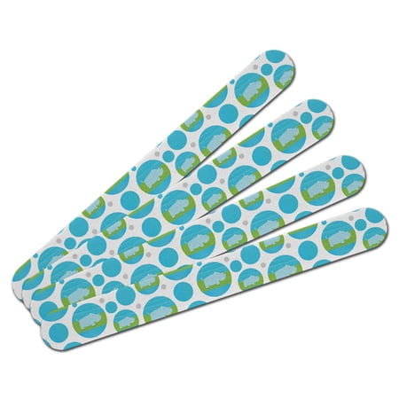 Hippopotamus Hanging Around Double-Sided Nail File Emery Board Set 4 Pack