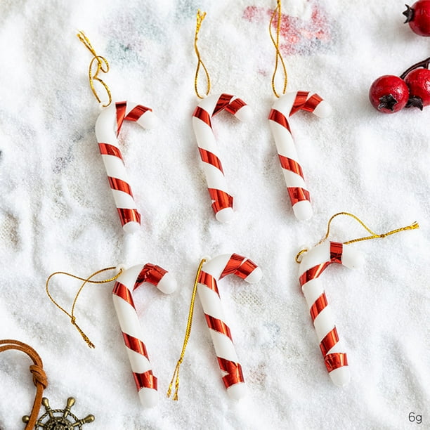 Christmas Decorations 6 Pack Candy Cane Christmas Tree Pendants