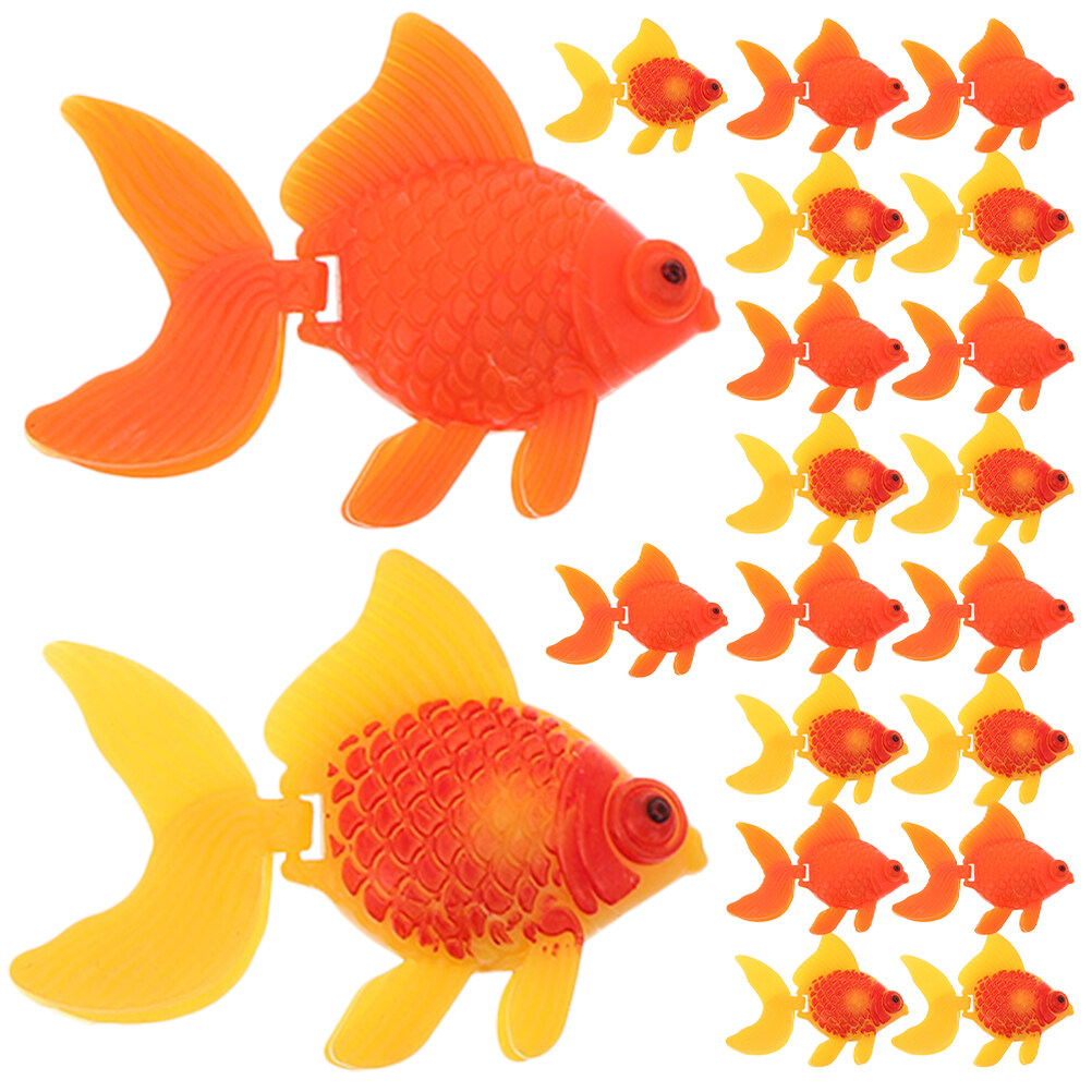 20pcs Artificial Fishes Plastic Artificial Floating Goldfish Fake Fish