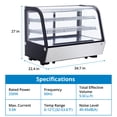 thumbnail image 2 of 4.6 Cu.Ft Commercial Cake Display Refrigerator With Led Lighting, Countertop Refrigerator Display Case, Pastry Display Case, Double-Layered Glass Commercial Bakery Display Refrigerator, 110V, 2 of 8