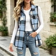 thumbnail image 6 of Stamzod Sleeveless Plaid Jacket Women 2026 Fall Fashion Casual Lining Flannel Vest Collared Button Up Waistcoat Outwear, 6 of 8
