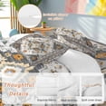 thumbnail image 2 of Vintage Orange Flowers Pattern Duvet Cover Set Full Size, Traditional Bohemian 4 Piece Soft Microfiber Bedding Set with 1 Duvet Cover, 1 Flat Sheet, 2 Pillowcases, 2 of 9