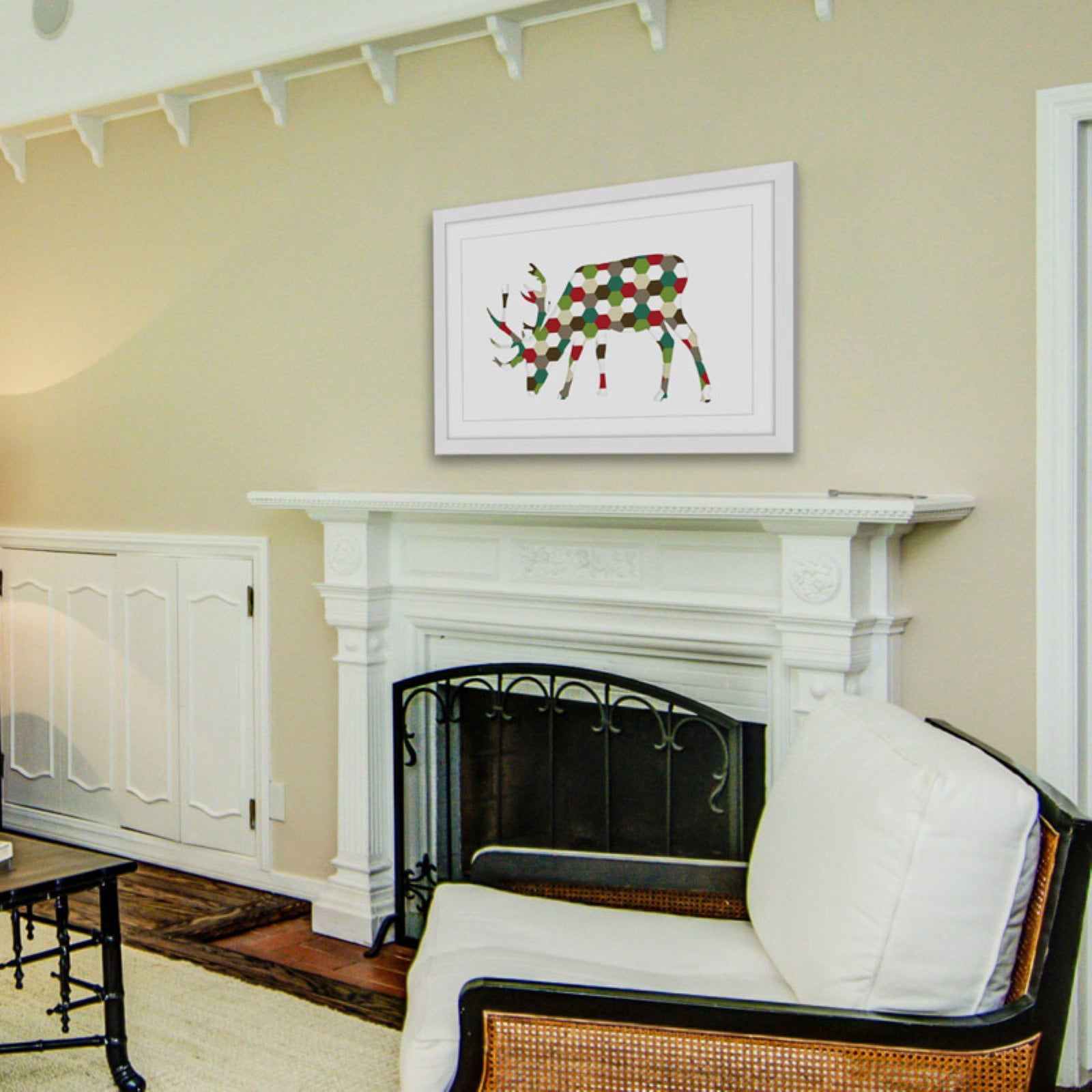Marmont Hill Christmas Deer Framed Wall Art