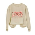 thumbnail image 4 of Ruimatai Women's Crewneck Sweatshirt Valentine's Day Pullover Hoodies Love Heart Print Comfy Spring Fall Long Sleeve Tops Clothes, 4 of 4