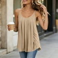 thumbnail image 4 of SHTXOZHI Tank Tops for Women Spaghetti Straps Tanks Plus Size Casual Pleated Scoop Neck Loose Sleeveless Tank Tops, 4 of 6